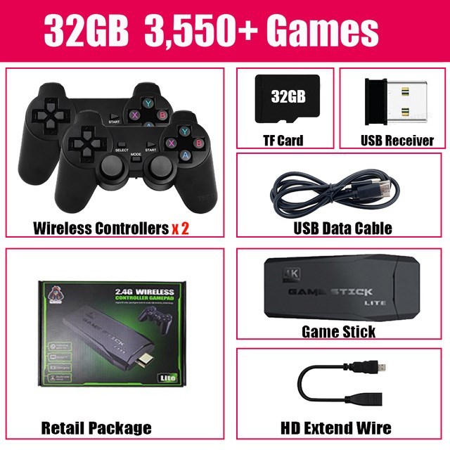Wireless 2.4G HD Game Arcade with Dual Controllers