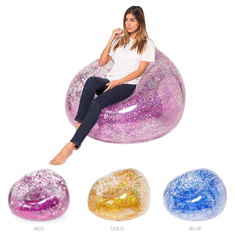 Inflatable Transparent Sequin Sofa & Portable Lounge Chair