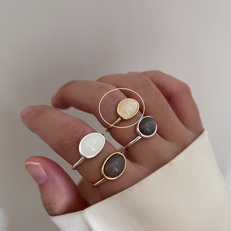 Colorful Zircon Ring Collection - Chic Open Ring Design