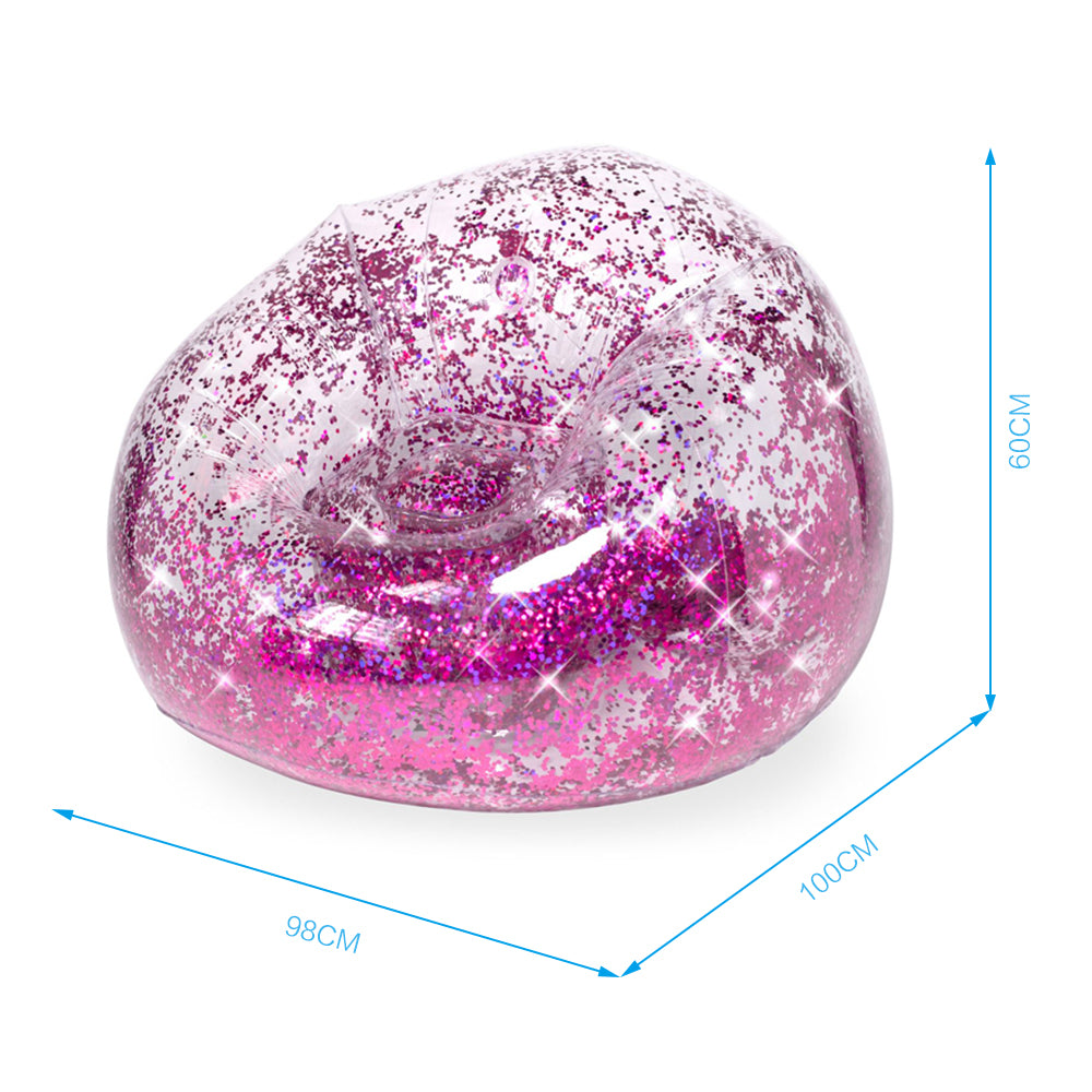 Inflatable Transparent Sequin Sofa & Portable Lounge Chair