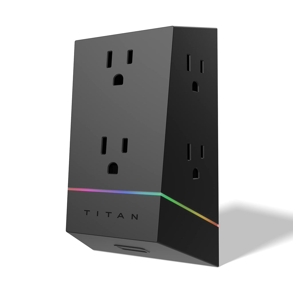 Titan Spectrum 6-Outlet Surge Protector with LED Ambiance