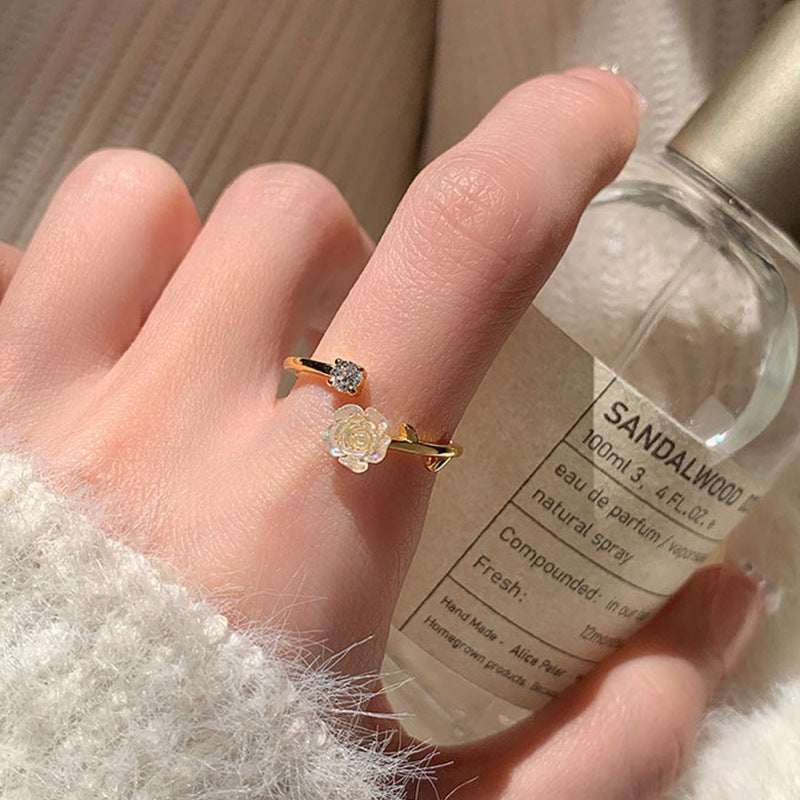 Colorful Zircon Ring Collection - Chic Open Ring Design