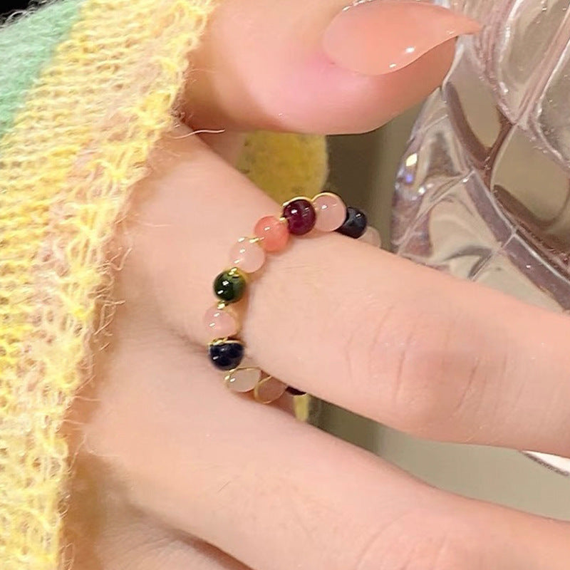 Colorful Zircon Ring Collection - Chic Open Ring Design