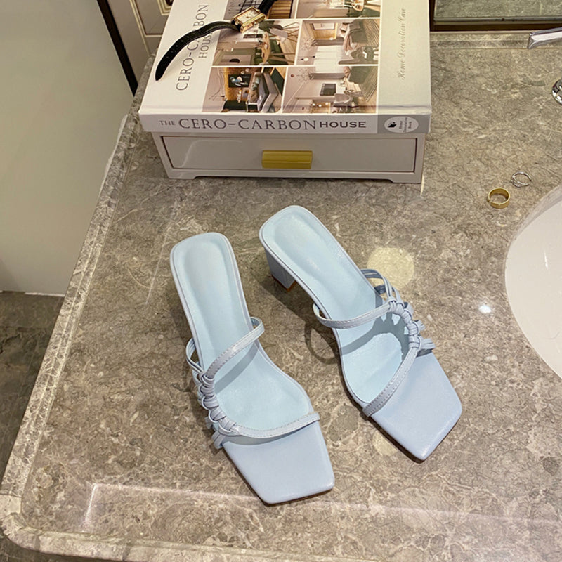 Braided High-Heel Sandals